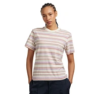 BEAMS BOY - Embroidery Multi-Striped Short Sleeve
