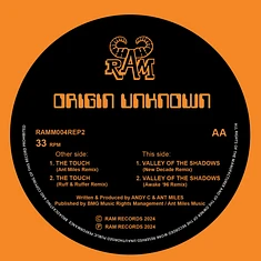 Origin Unknown - The Touch / Valley Of The Shadows 2024 Remixes Orange Vinyl Edition