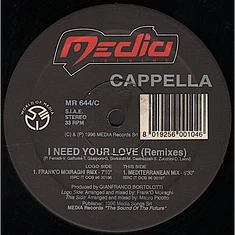 Cappella - I Need Your Love (Remixes)