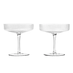 ferm LIVING - Ripple Champagne Saucers Set of 2