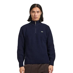 Lacoste - Carded Wool High Neck Zipped Sweater