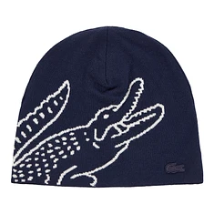 Lacoste - Uncuffed Crocodile Jacquard Beanie