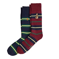 Polo Ralph Lauren - Dog Embroidered Crew Sock 2-Pack
