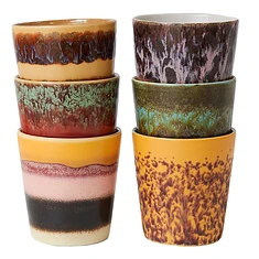 HKLIVING - 70s Ceramics: Coffee Mugs (Set of 6)