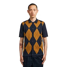 Fred Perry - Argyle Button Through Knitted Shirt
