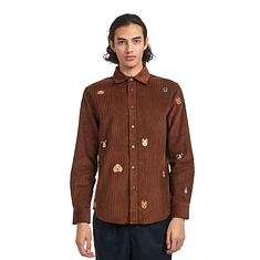 Portuguese Flannel - Lobo brown Embroidery Shirt