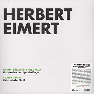 Herbert Eimert - Epitaph Für Aikichi Kuboyama / Sechs Studien