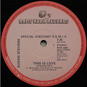 Susan Stevens - This Is Love (Special Disconet R.E.M.I.X.)