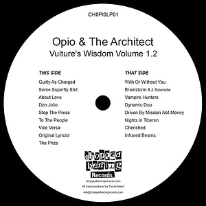 Opio & The Architect - Wisdom Volume 1.2 Black Vinyl Edition