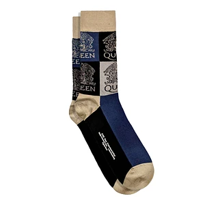 Queen - Crest Blocks Ankle Socks