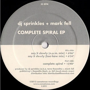 DJ Sprinkles + Mark Fell - Complete Spiral EP