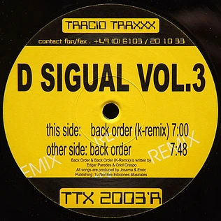 D Sigual - Back Order (Remix)