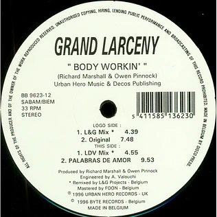 Grand Larceny - Body Workin'