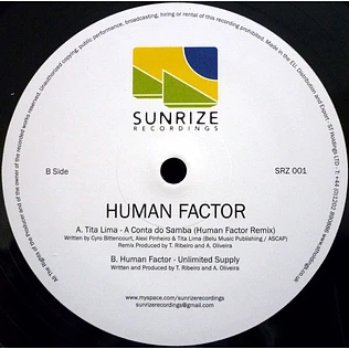 Human Factor - A Conta Do Samba (Human Factor Remix) / Unlimited Supply