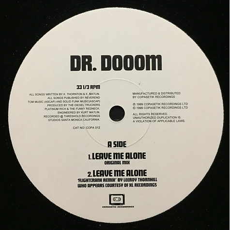 Dr. Dooom - Leave Me Alone