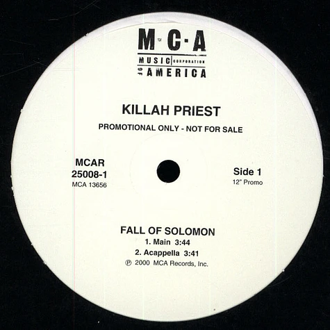 Killah Priest - Fall of Solomon