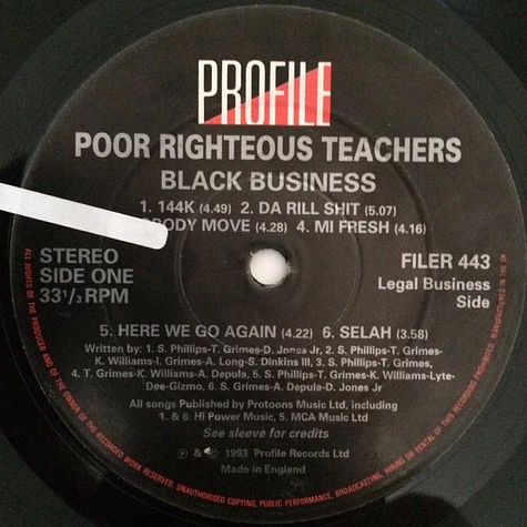 Poor Righteous Teachers - Black Business