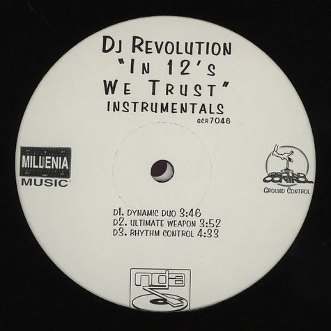 DJ Revolution - In 12's we trust instrumentals