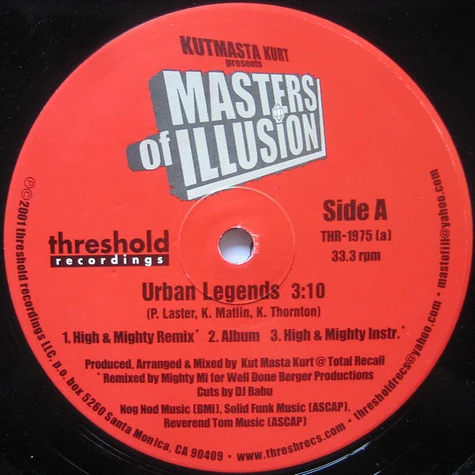 Kut Masta Kurt Presents Masters Of Illusion - Urban Legends / Let Me Talk To You