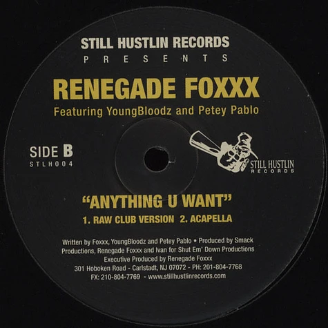 Renegade Foxxx - Anything u want feat. Youngbloodz & Petey Pablo