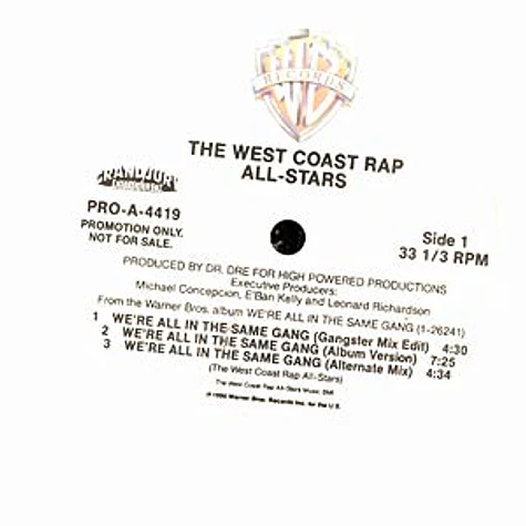 West Coast Rap All Stars - We're all in the same gang