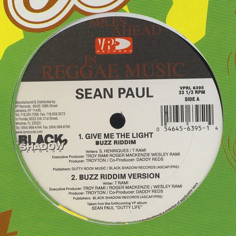 Sean Paul - Give Me The Light Buzz Riddim