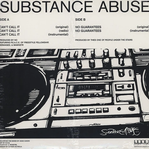 Substance Abuse - Can't Call It Feat. P.E.A.C.E. of Freestyle Fellowhip
