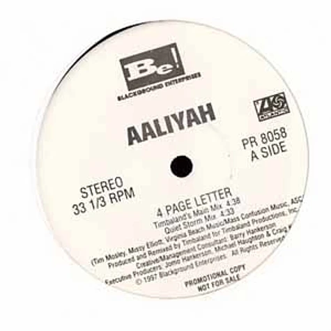 Aaliyah - 4 Page Letter
