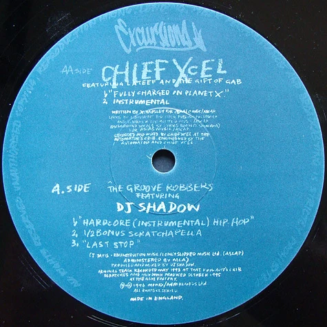 DJ Shadow And The Groove Robbers / Chief Xcel - Hardcore (Instrumental) Hip Hop / Fully Charged On Planet X