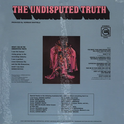 Undisputed Truth - Face to face with the truth