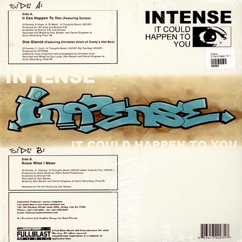 Intense - It Could Happen To You / One Glance / Know What I Mean