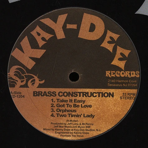 Brass Construction - Take it easy Kenny Dope mixes