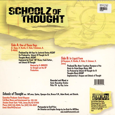 Schoolz Of Thought - One Of Those Days
