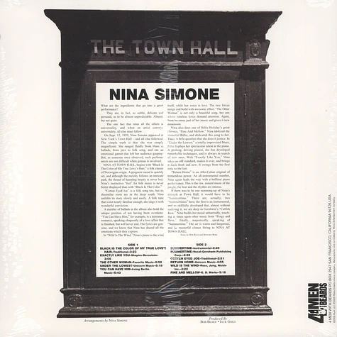 Nina Simone - Nina Simone at town hall