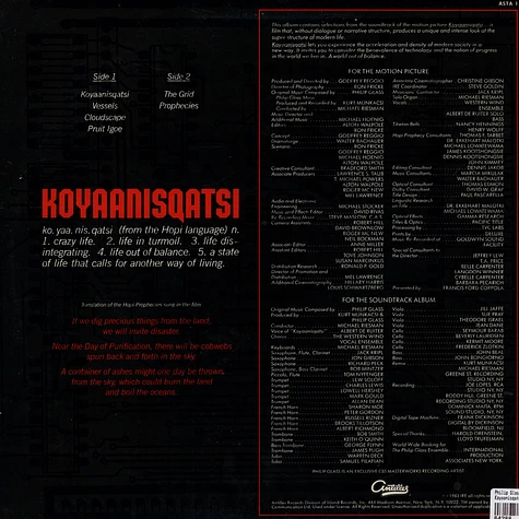 Philip Glass - Koyaanisqatsi (Life Out Of Balance) (Original Soundtrack Album From The Motion Picture)
