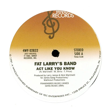 Fat Larry's Band - Act like you know