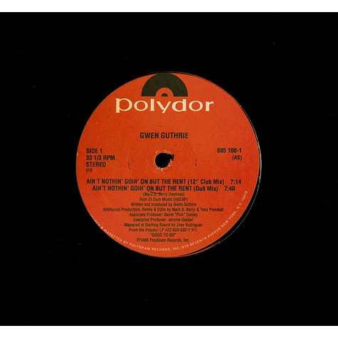 Gwen Guthrie - Ain't nothin' goin' on but the rent
