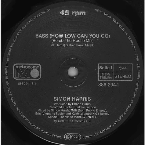 Simon Harris - Bass (How Low Can You Go)
