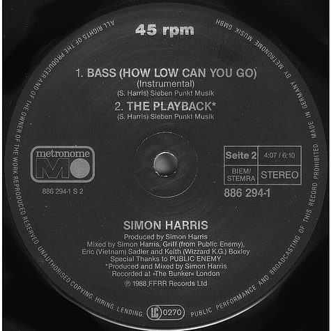 Simon Harris - Bass (How Low Can You Go)