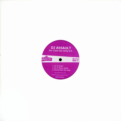 DJ Assault - For club use only EP