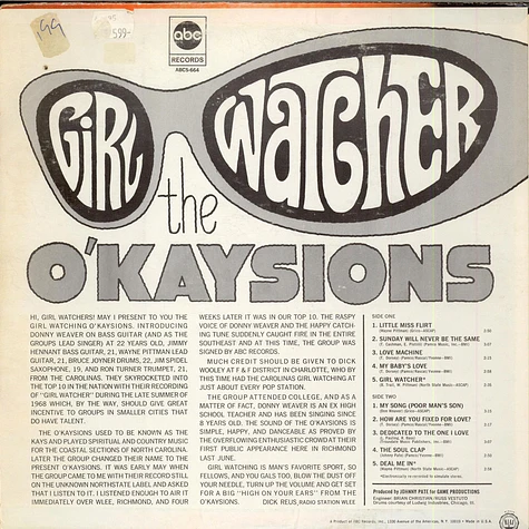The O'Kaysions - Girl Watcher