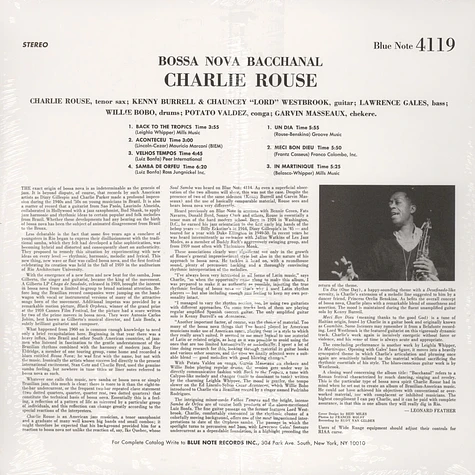 Charlie Rouse - Bossa Nova Bacchanal