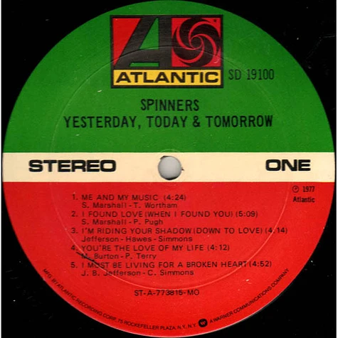 Spinners - Yesterday, Today & Tomorrow