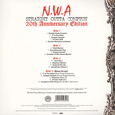 NWA - Straight Outta Compton 20th Anniversary Edition