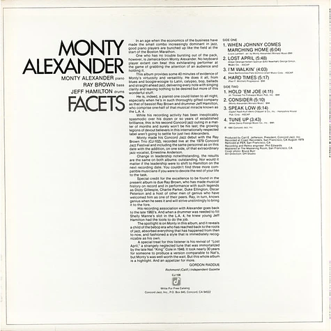 Monty Alexander With Ray Brown And Jeff Hamilton - Facets