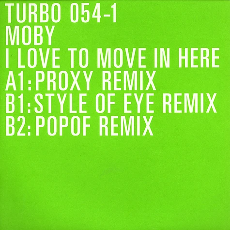 Moby - I love to move in here remixes part 1