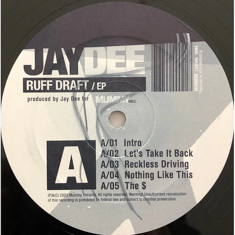 Jay Dee - Ruff Draft EP