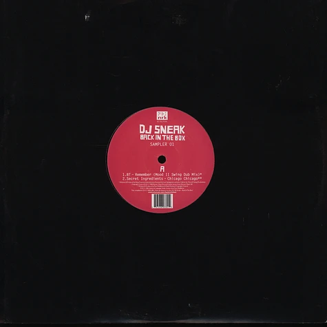 DJ Sneak - Back in the box sampler 1