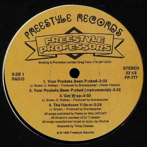 Freestyle Professors - Your Pockets Been Packed