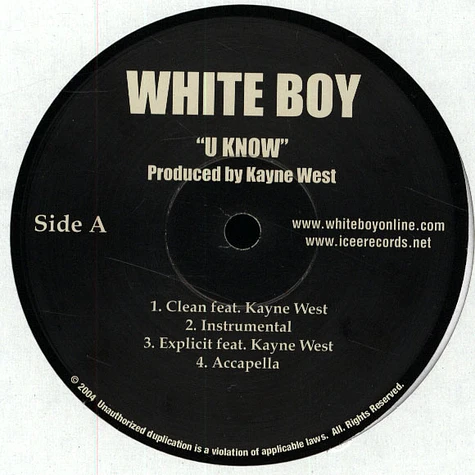 White Boy - U know feat. Kanye West